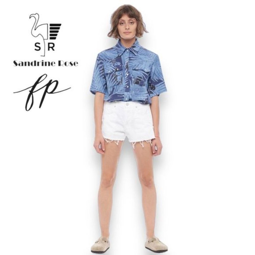Free People x Sandrine Rose Bali Top Women’s Short Sleeve Shirt sz M NWT